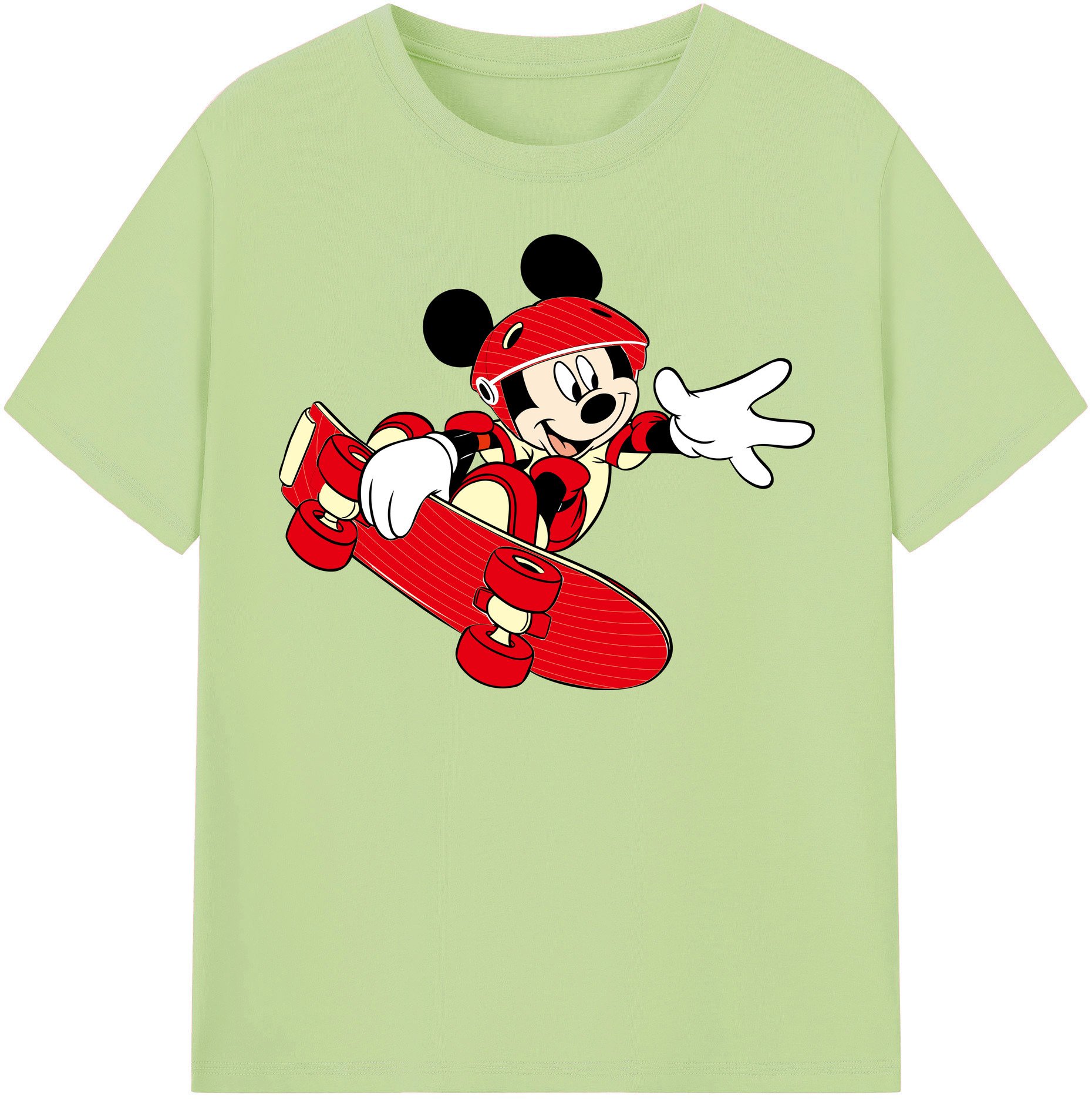 （画像用） ミッキーマウス Mickey Mouse 綿100％半袖Tシャツ（フロントプリント）